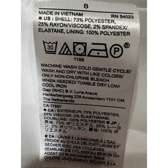 Banana Republic Herringbone Single Button Blazer Off White Rayon Blend Size 8 - Picture 7 of 7